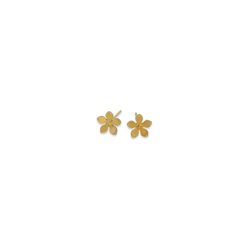 Small Five Petal Flower Stud Earrings