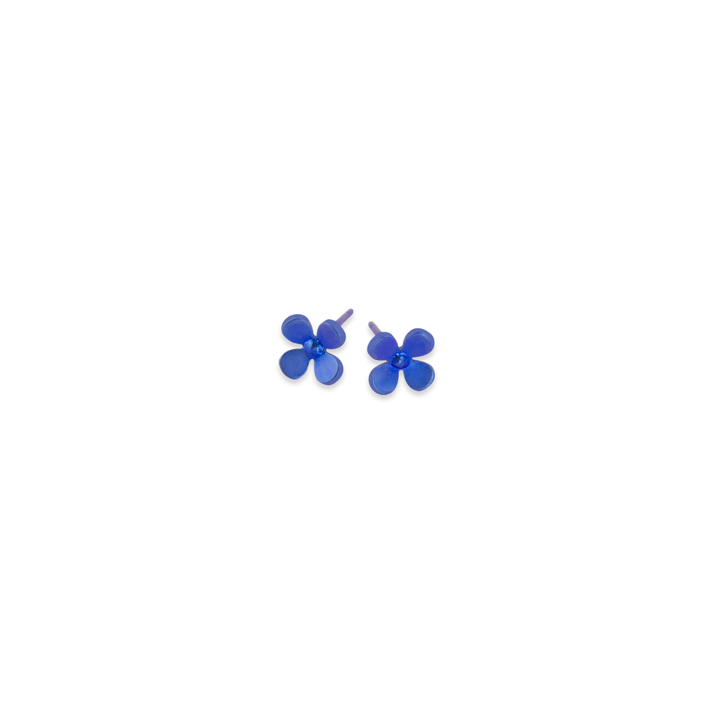 Small Four Petal Flower Stud Earrings