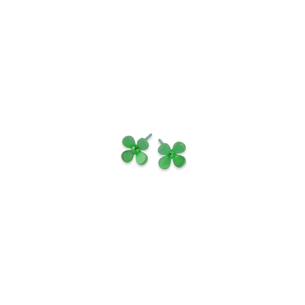 Small Four Petal Flower Stud Earrings
