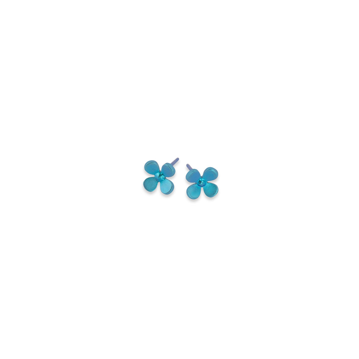 Small Four Petal Flower Stud Earrings