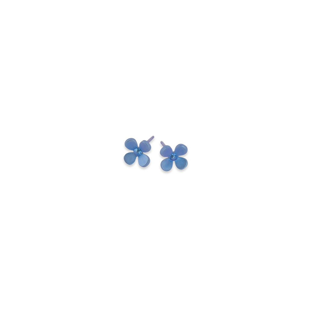 Small Four Petal Flower Stud Earrings