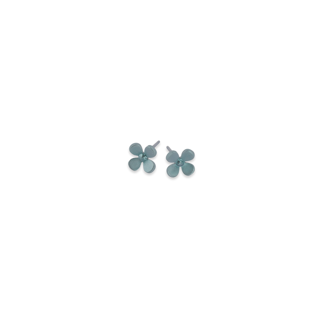 Small Four Petal Flower Stud Earrings