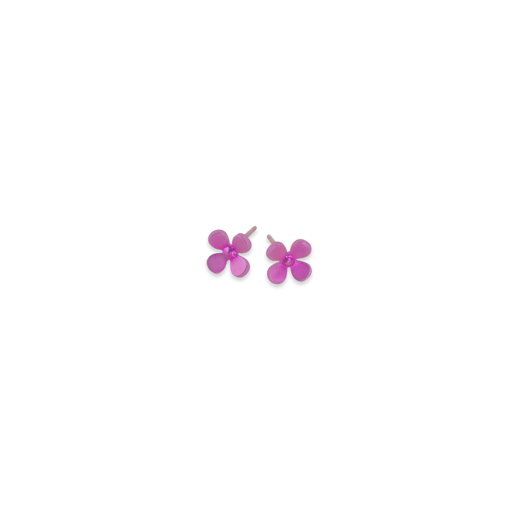 Small Four Petal Flower Stud Earrings