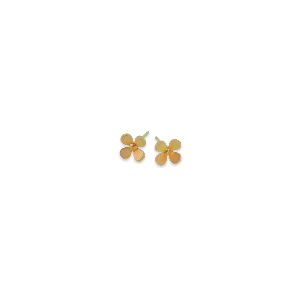 Small Four Petal Flower Stud Earrings