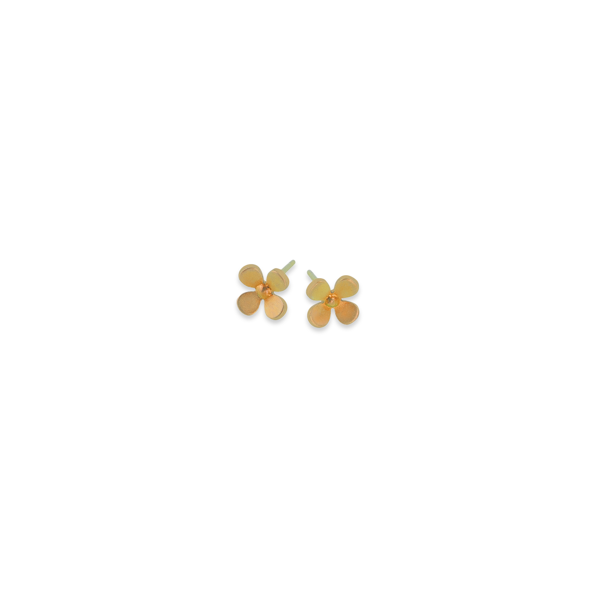 Small Four Petal Flower Stud Earrings