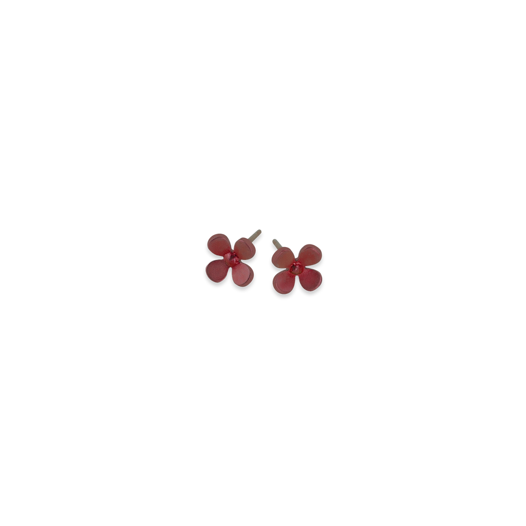 Small Four Petal Flower Stud Earrings