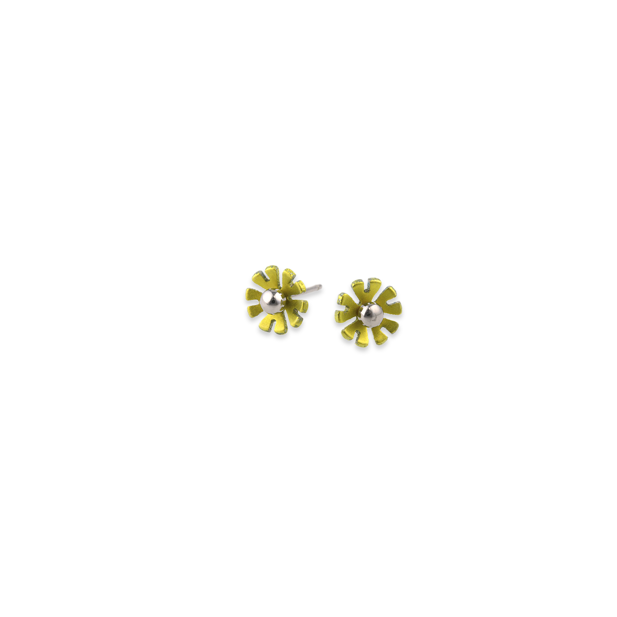 Small Ten Petal Bead Flower Stud Earrings