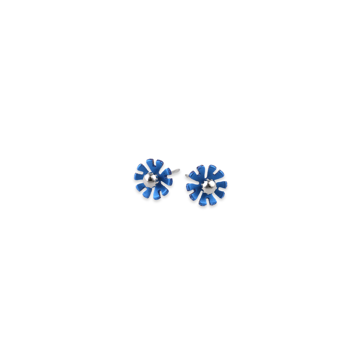 Small Ten Petal Bead Flower Stud Earrings