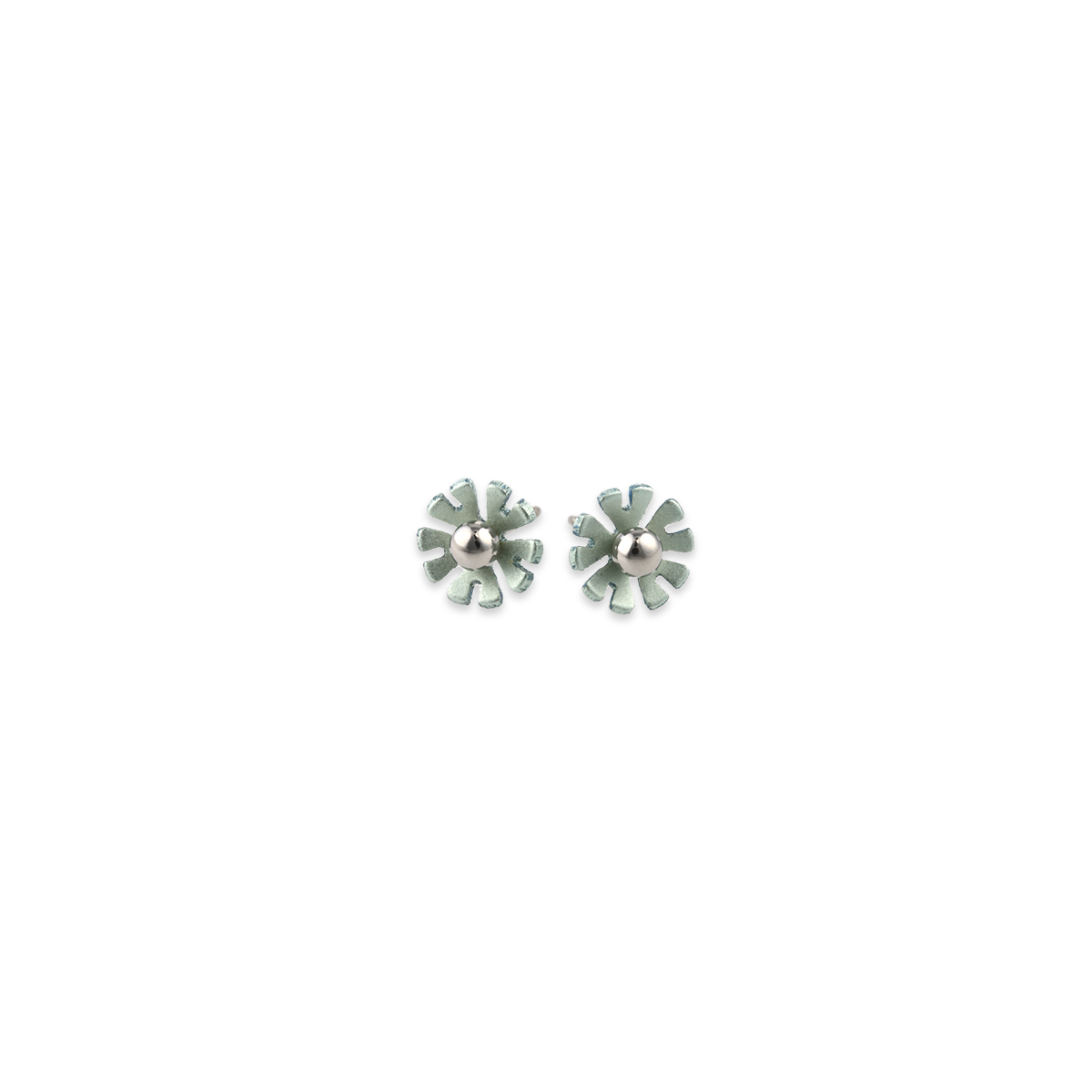 Small Ten Petal Bead Flower Stud Earrings