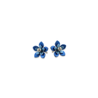 Double Five Petal Bead Stud Earrings