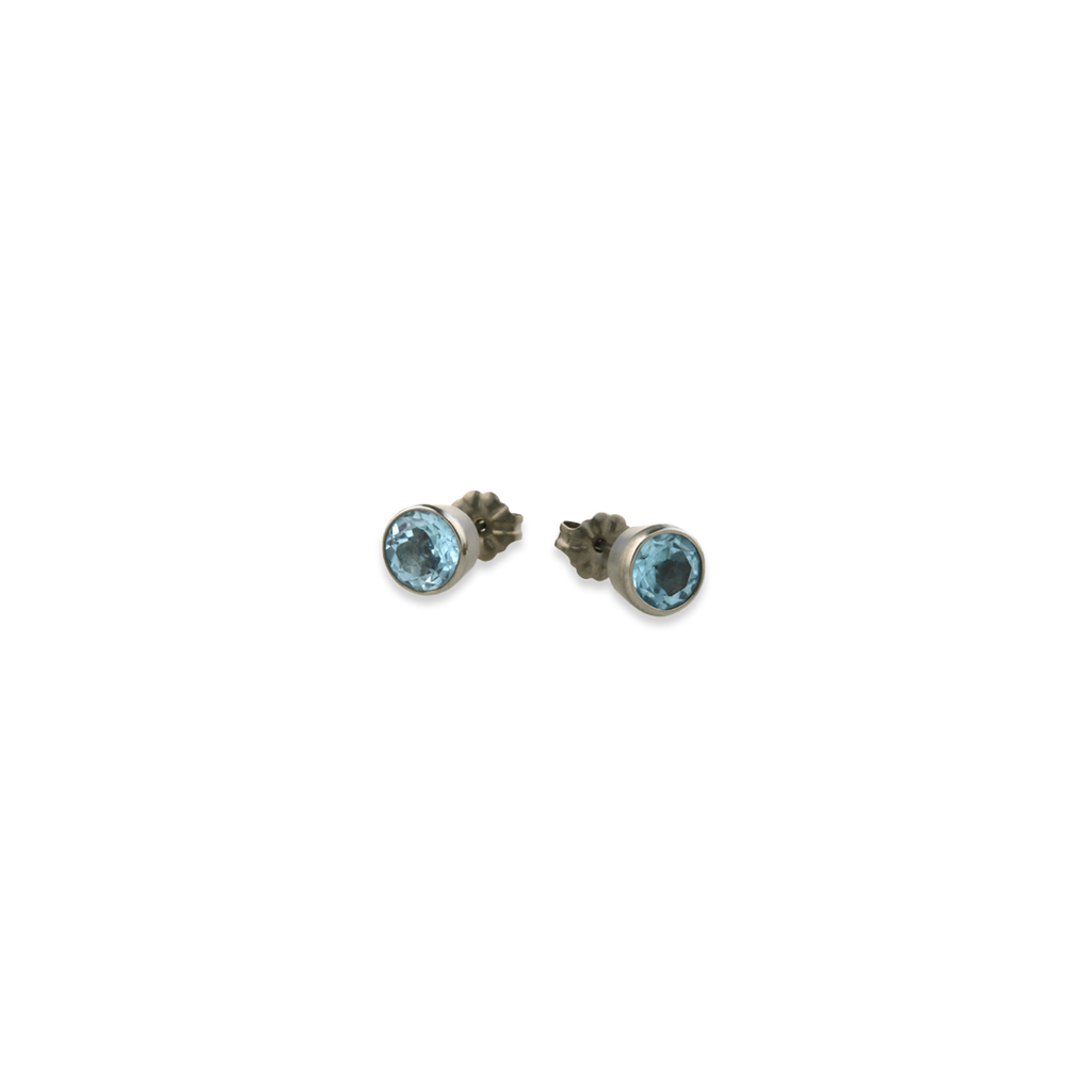 Large Gem Stone Stud Earrings
