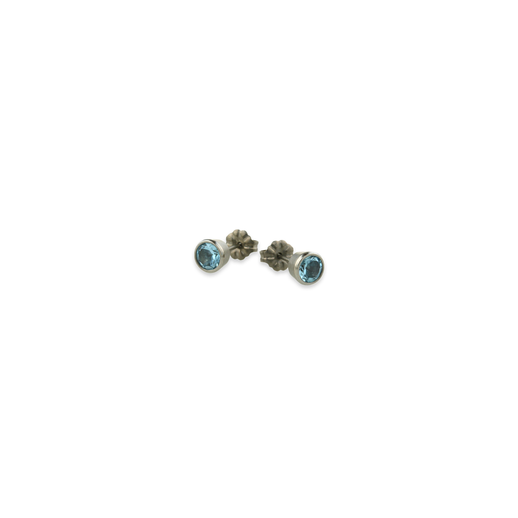 Medium Gem Stone Stud Earrings