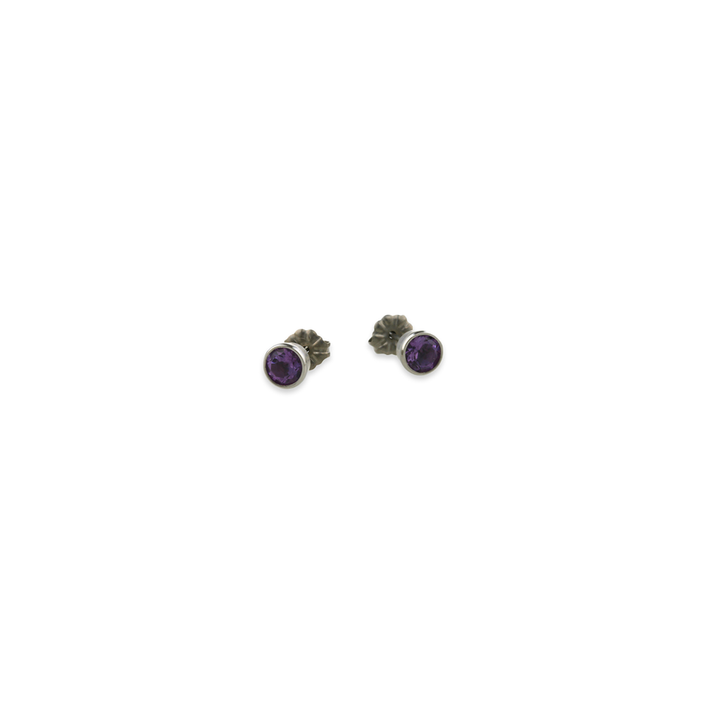 Medium Gem Stone Stud Earrings