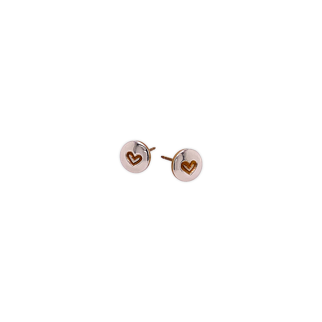 Heart Stamp Titanium Studs