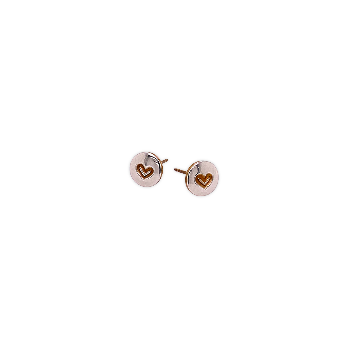 Heart Stamp Titanium Studs