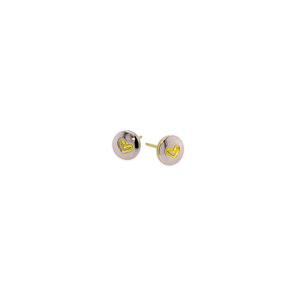 Heart Stamp Titanium Studs