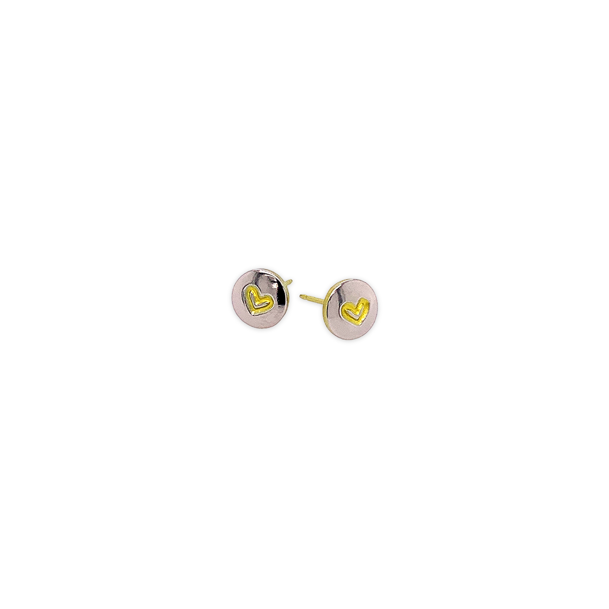Heart Stamp Titanium Studs