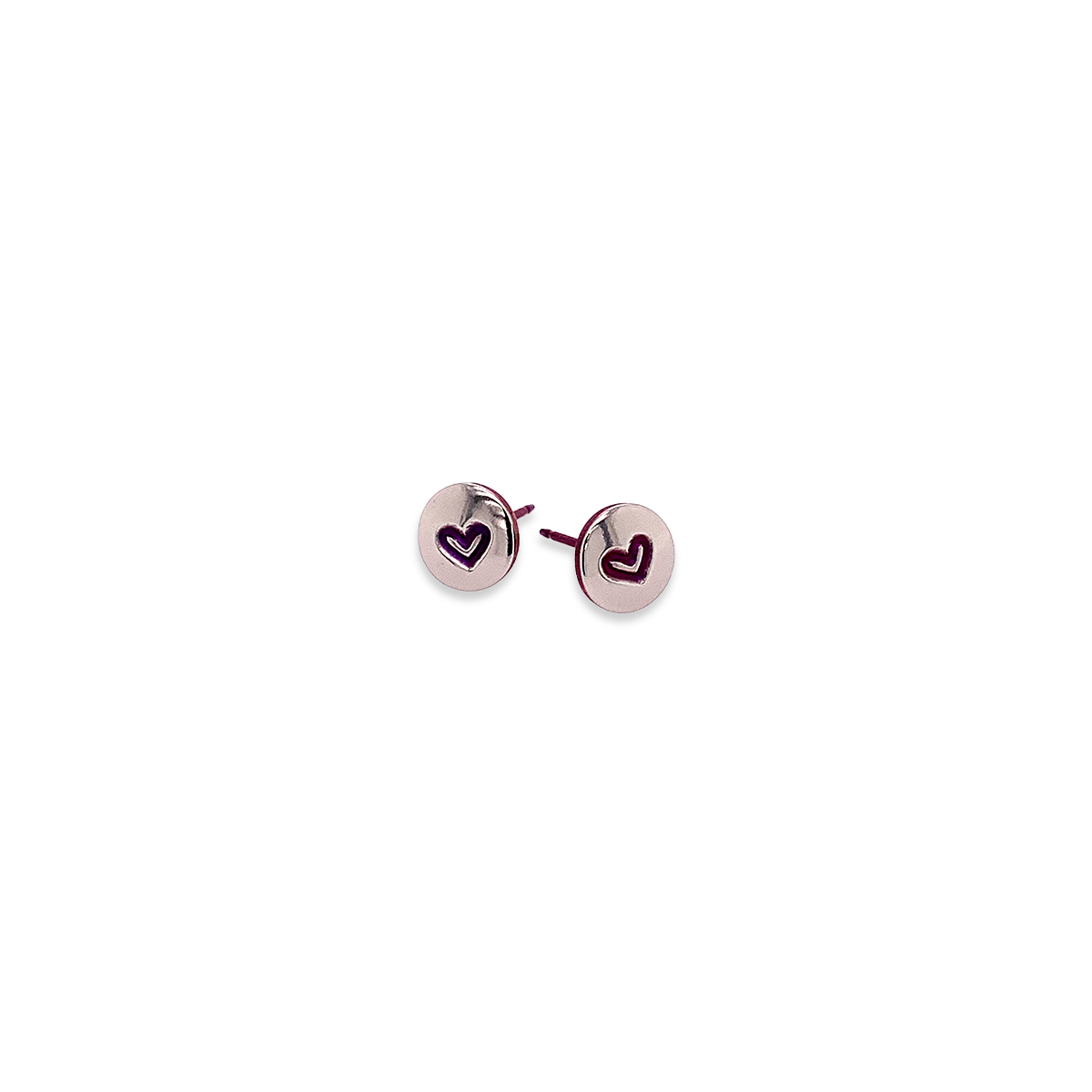 Heart Stamp Titanium Studs