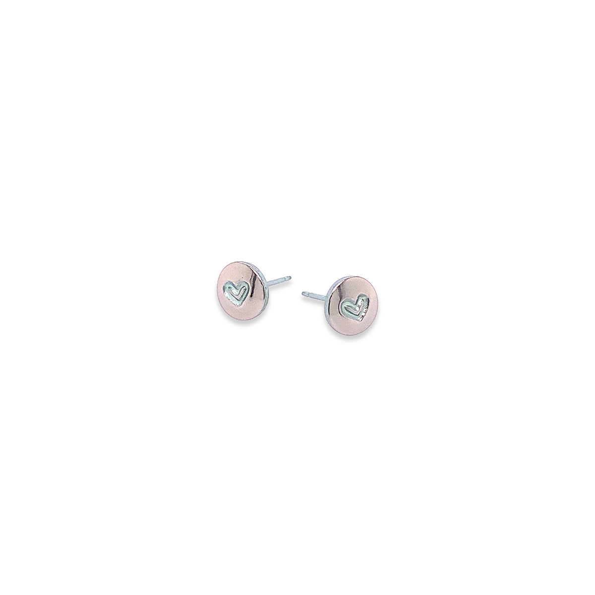 Heart Stamp Titanium Studs