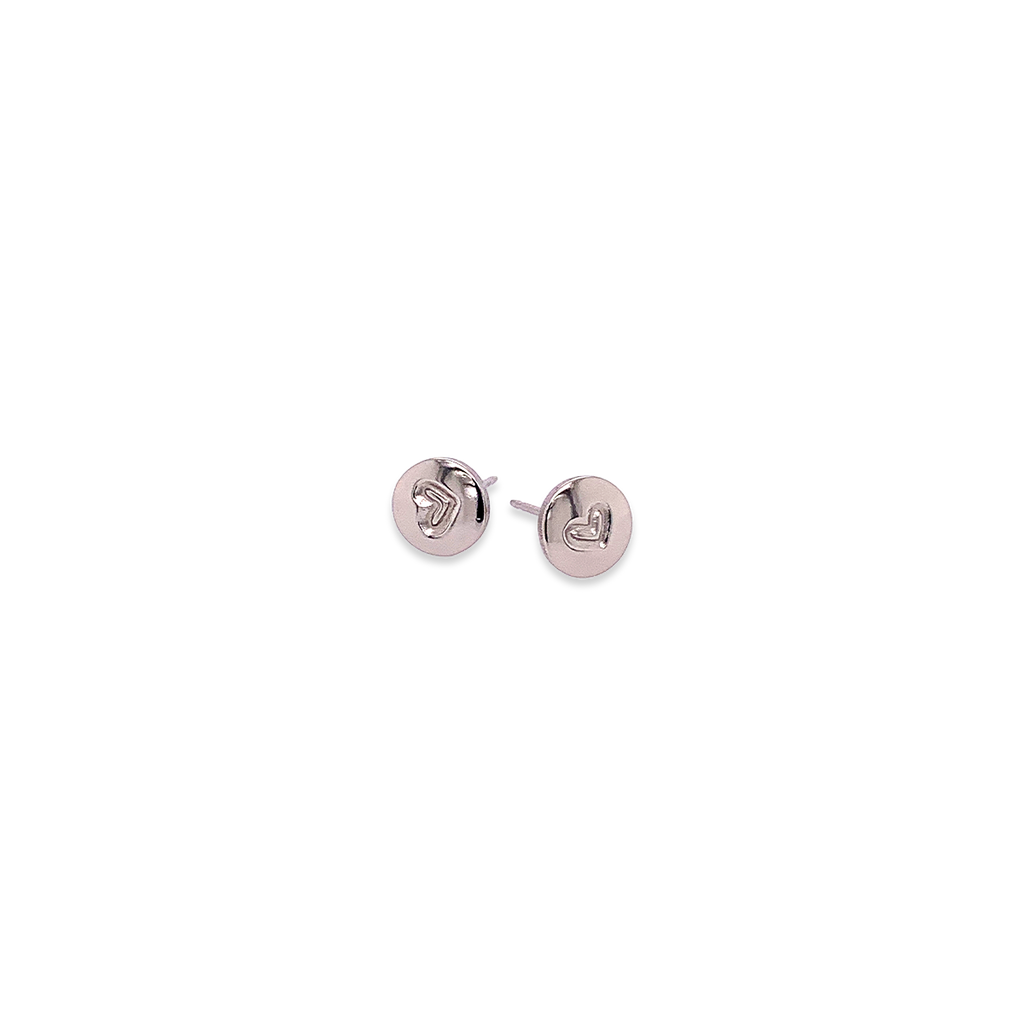 Heart Stamp Titanium Studs