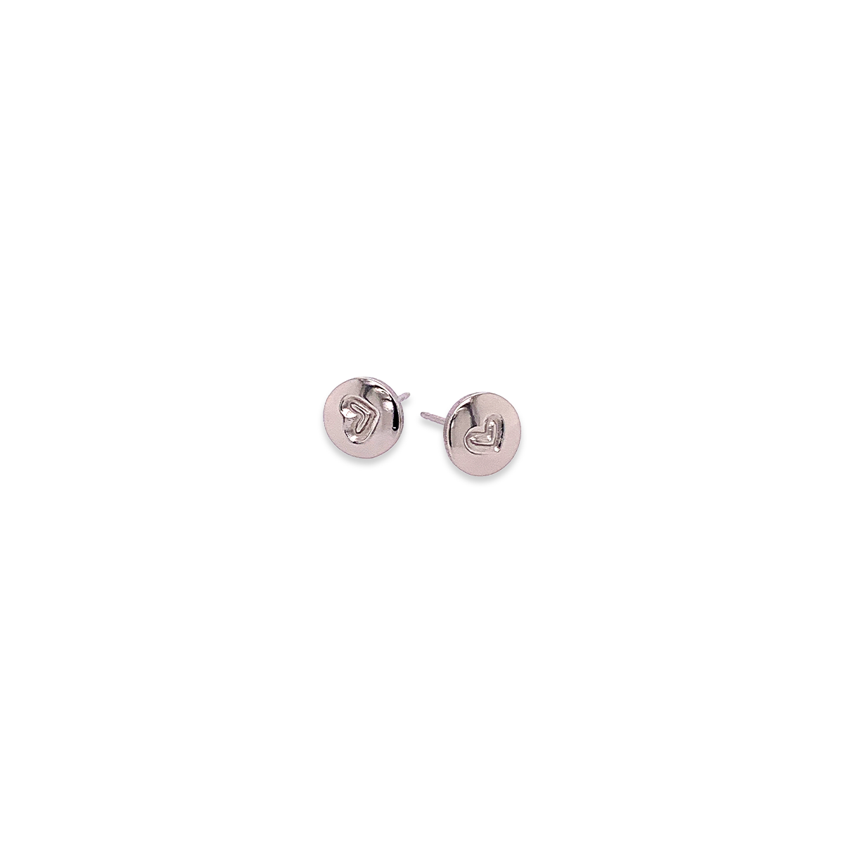 Heart Stamp Titanium Studs