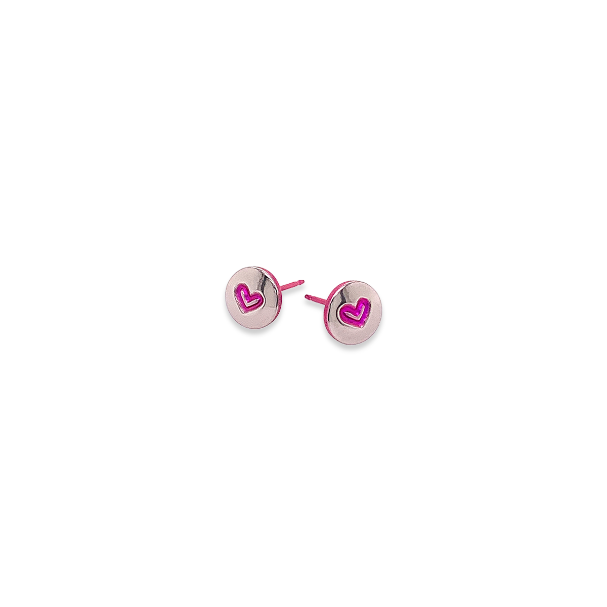 Heart Stamp Titanium Studs