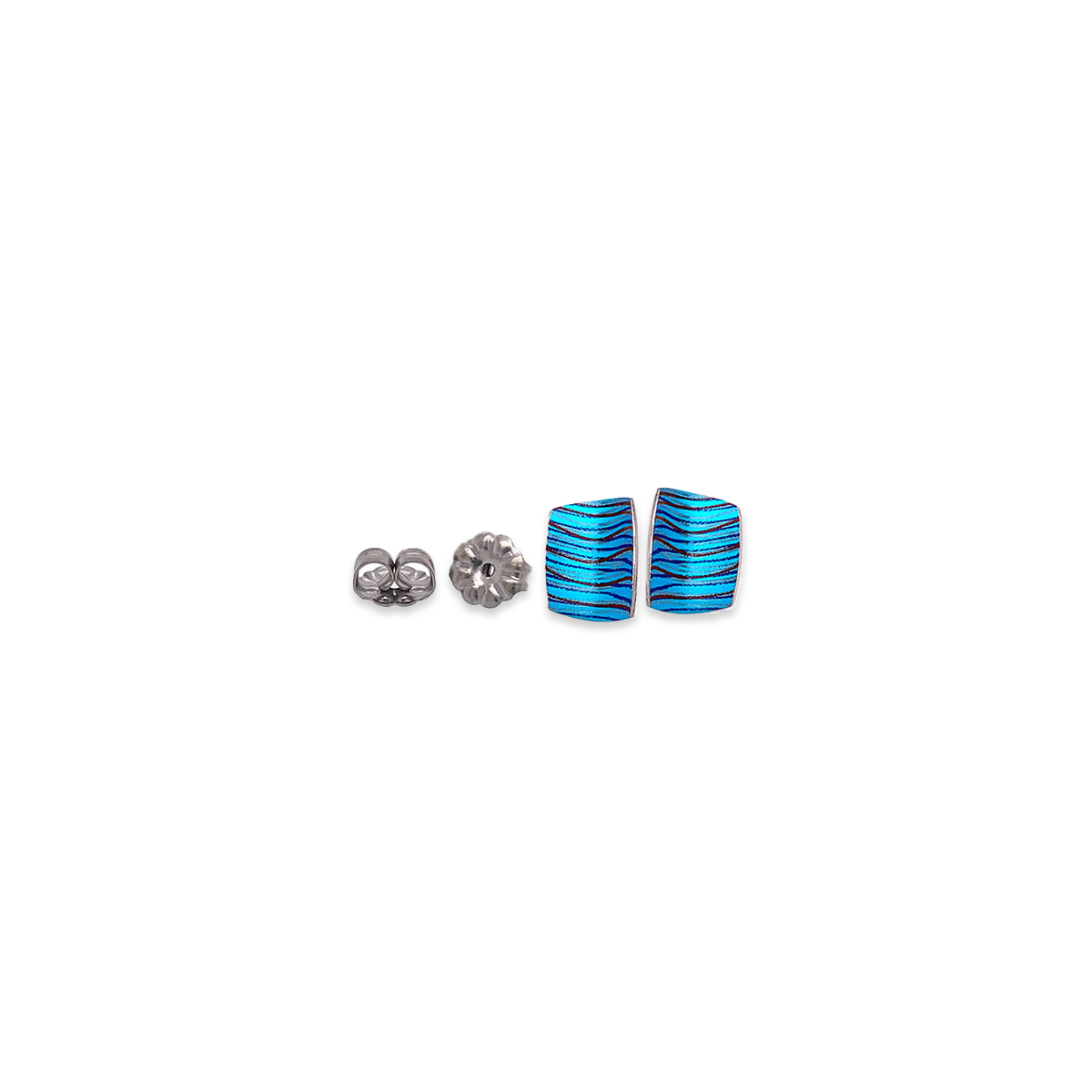 Small colourful scratch art stud earrings