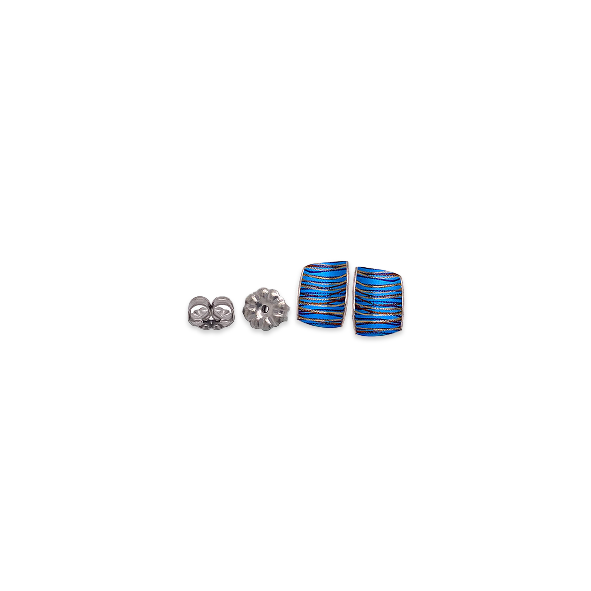 Small colourful scratch art stud earrings