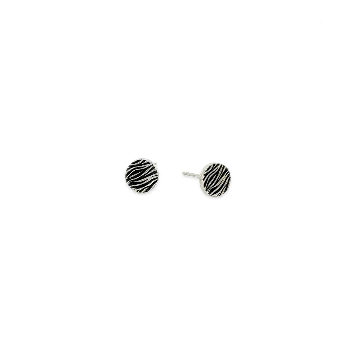 Zebra Print Small Round Studs