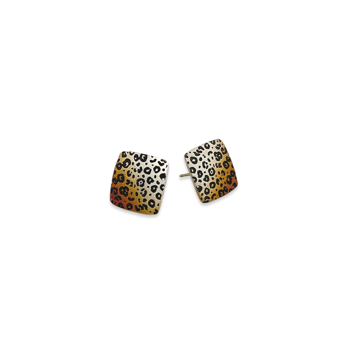 Leopard Print Square Studs