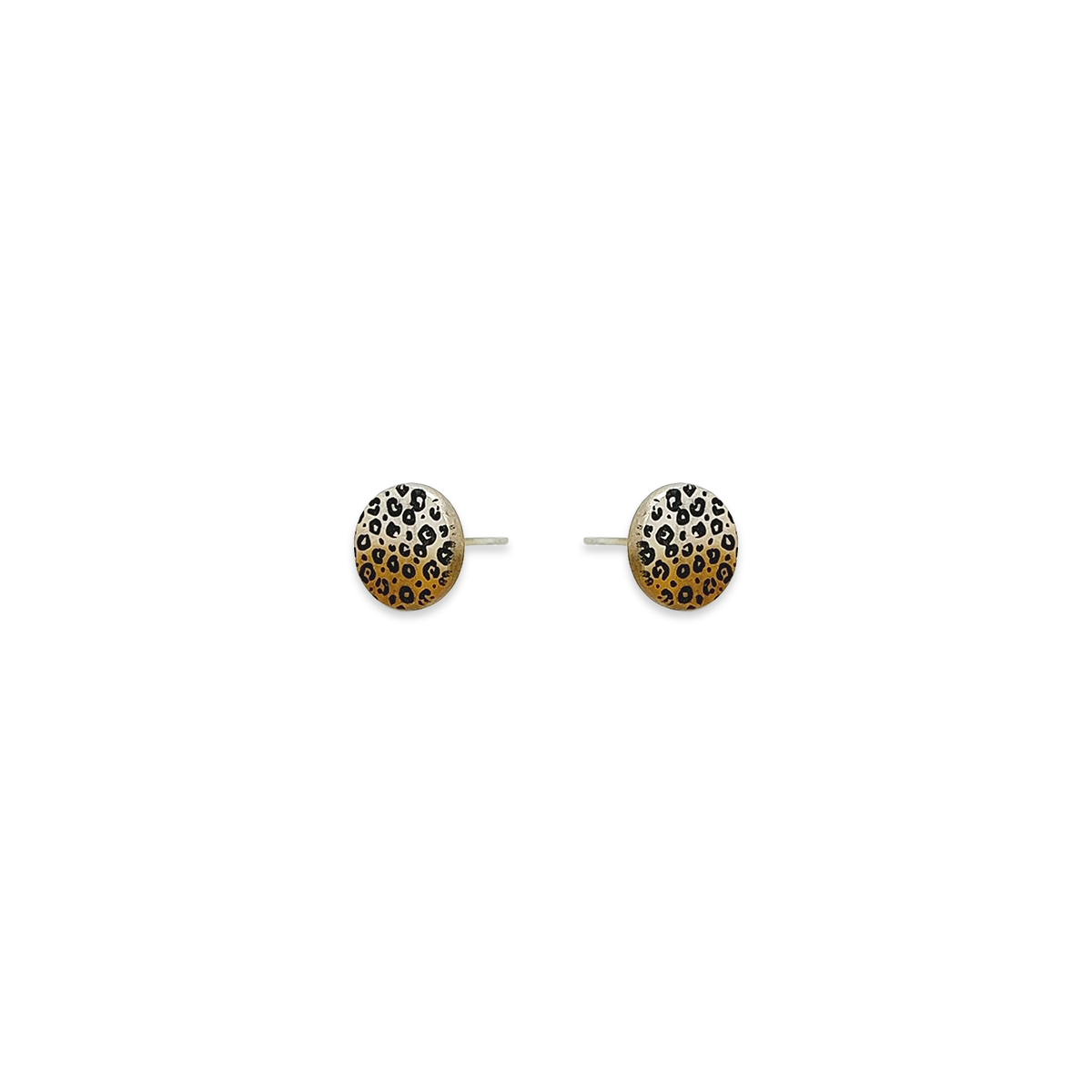 Leopard Print Round Studs