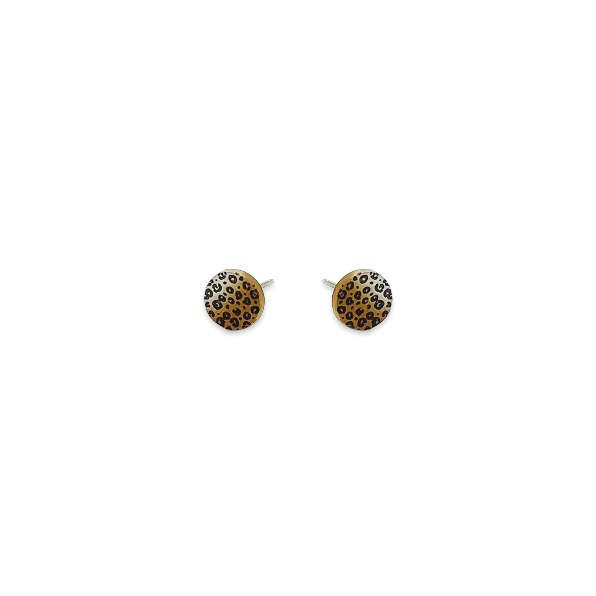 Leopard Print Small Round Studs