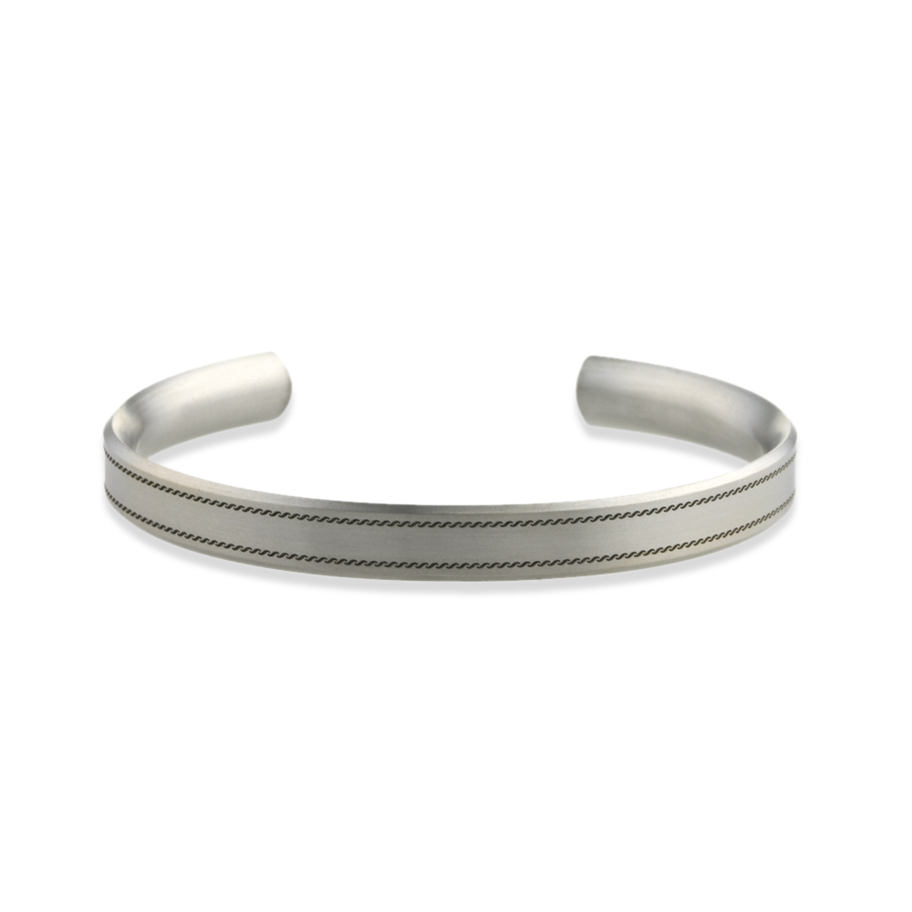 Wide Wave Stitch Pattern Bangle – Ti2 Titanium