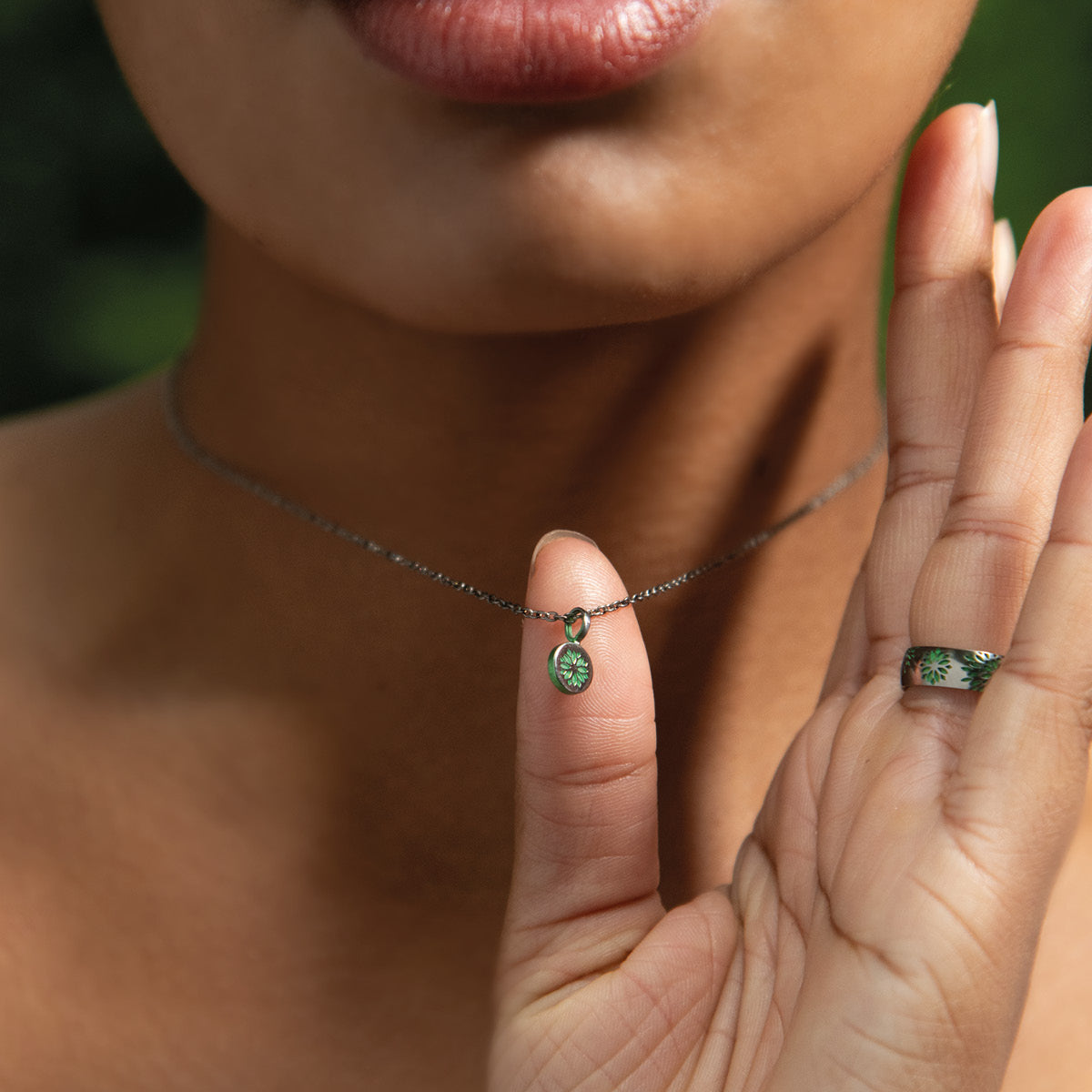 Small Floral Print Pendant