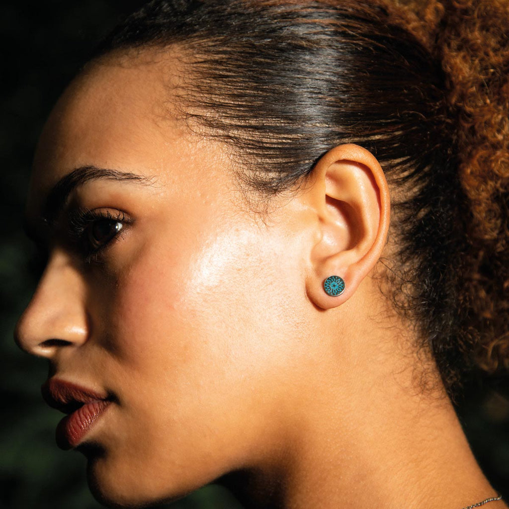 Floral Print Stud Earrings