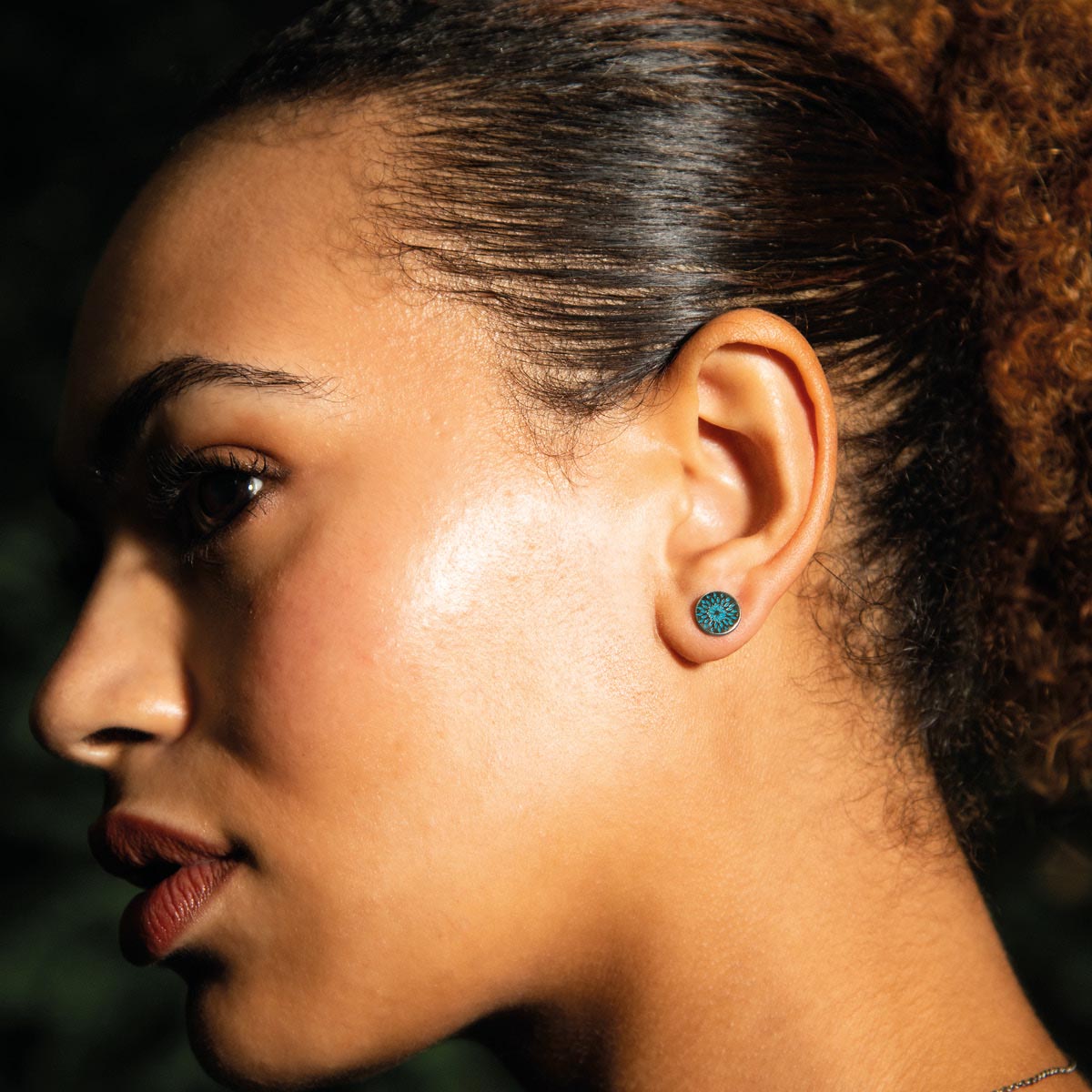 Floral Print Stud Earrings