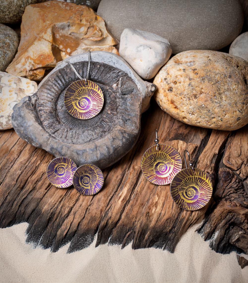 Small Ammonite Stud Earrings