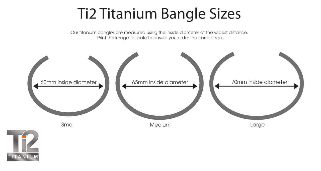 Titanium bangle size guide